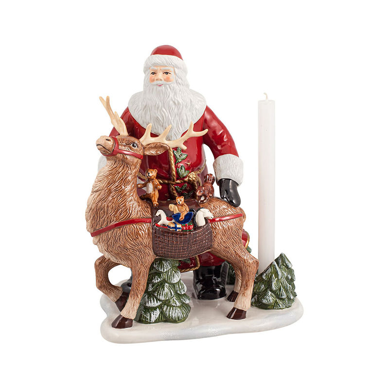 Villeroy & Boch - Christmas Toys Memory Figurka porcelanowa św. Mikołaj z jelonkiem