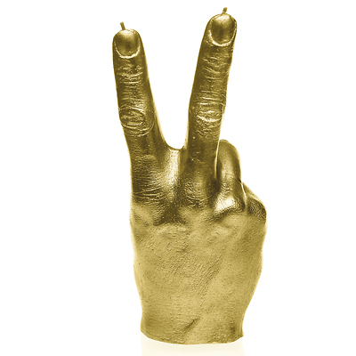 Candellana - Hand Peace, świeca dekoracyjna złota
