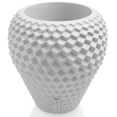 Concrette - Flowerpot Cone Large, doniczka/osłonka betonowa biała