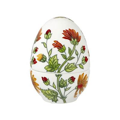 Goebel - Fitz and Floyd "Colourful Flora" porcelanowy pojemnik jajko