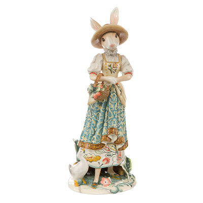 Goebel - Fitz and Floyd "Mrs Bunny  with Flower Basket" porcelanowa figurka
