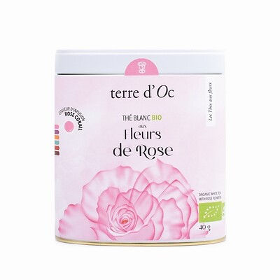terre d'Oc - Organic Flowers tea Herbata biała organiczna , Kwiat róży 