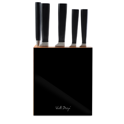   Vialli Design - Fino Zestaw kutych noży w czarnym bloku  