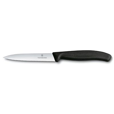 Victorinox - Swiss Classic Nóż do jarzyn ząbkowany czarny