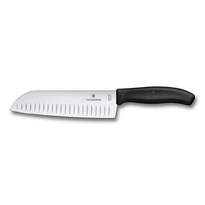 Victorinox - Swiss Classic Nóż Santoku ryflowane ostrze 17 cm czarny