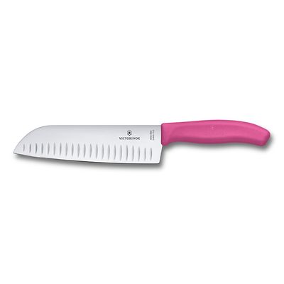 Victorinox - Swiss Classic Nóż Santoku ryflowane ostrze 17 cm różowy