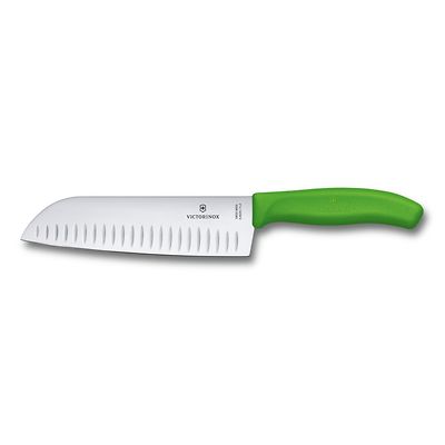 Victorinox - Swiss Classic Nóż Santoku ryflowane ostrze 17 cm zielony