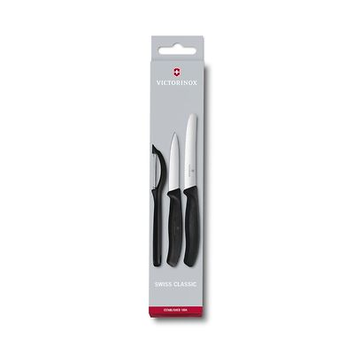 Victorinox - Swiss Classic Zestaw noży do warzyw i owoców z obieraczką czarny