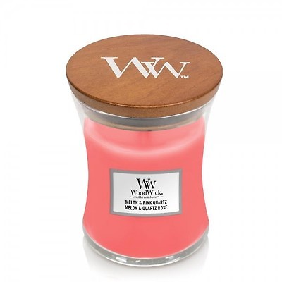 WoodWick - Świeca średnia Melon & Pink Quartz